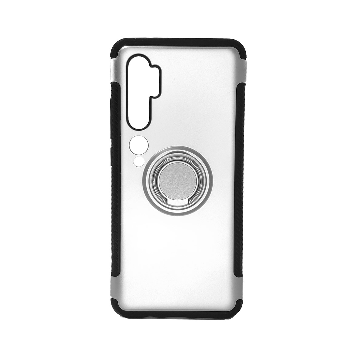 Protectores para celular  para Xiaomi  Mi Note 10 Funda reforzada con anillo v1 Plateado